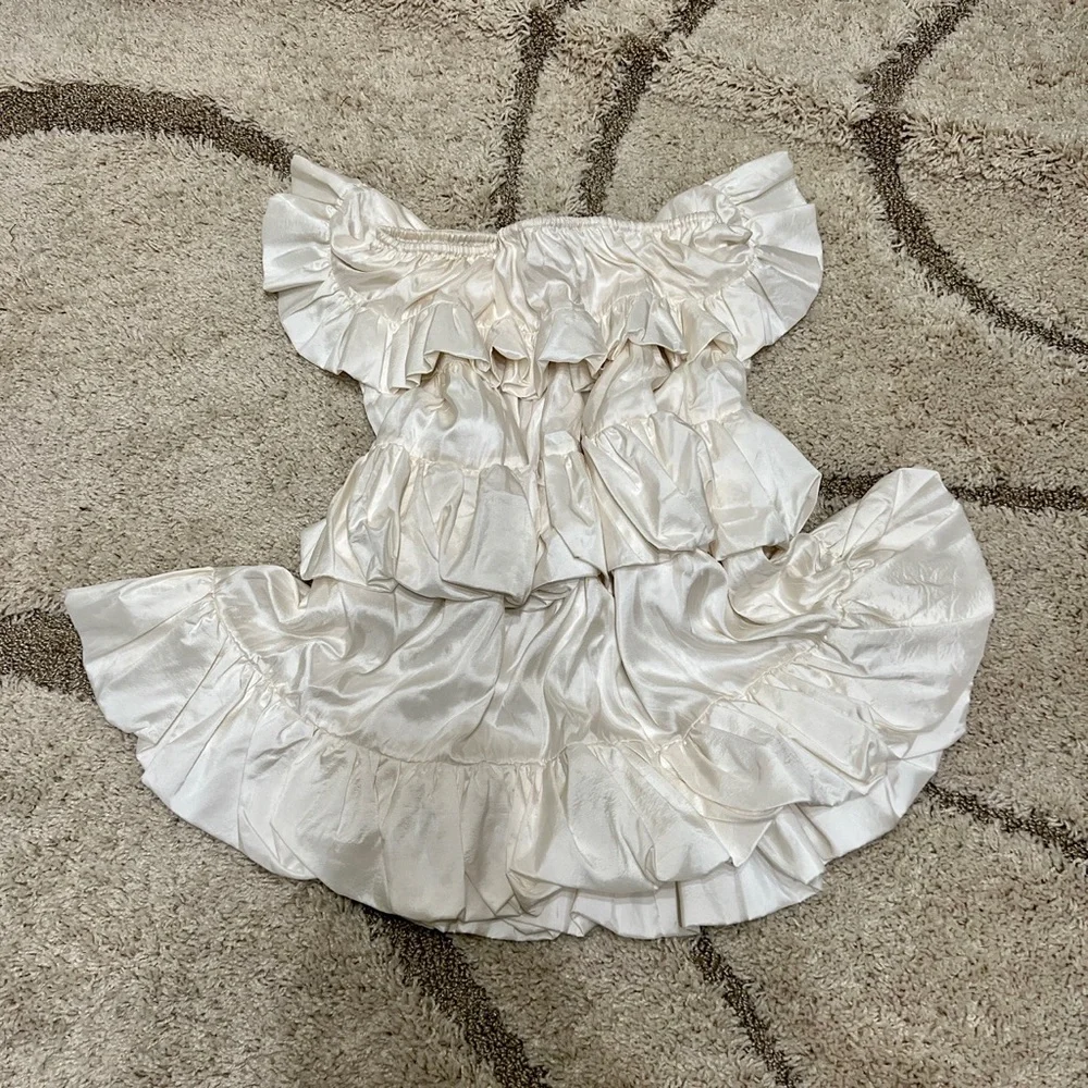 FINAL PRICE. NWT Azeeza Silk Ruffle Tiered Dress - Picture 3 of 6